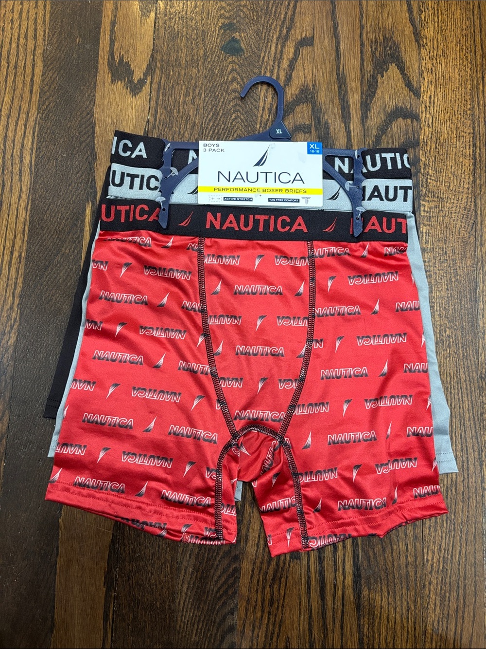 Nautica boys Performance Boxer Briefs with Logo Waistband - 3 Pack size 16/18